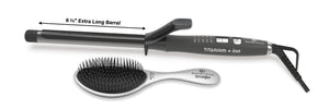 3/4" EXTRA LONG Titanium+ion Curling iron with FREE brush