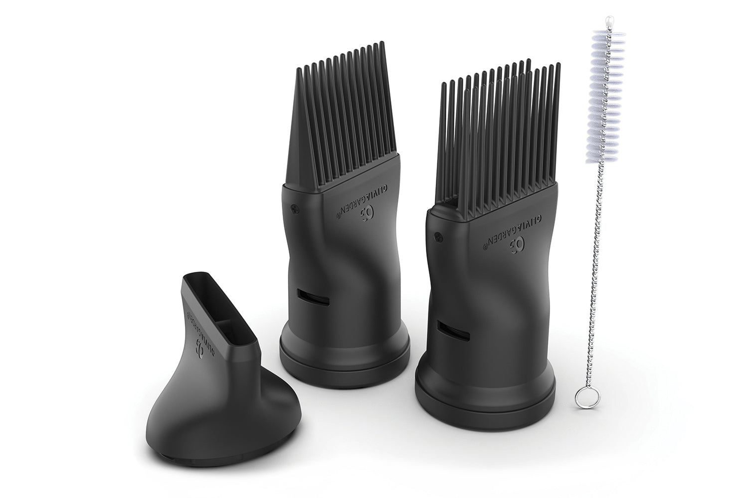 4-pc SuperHP attachments: fine-tooth & wide-tooth combs, 2 3/4” concentrator nozzle & cleaning brush