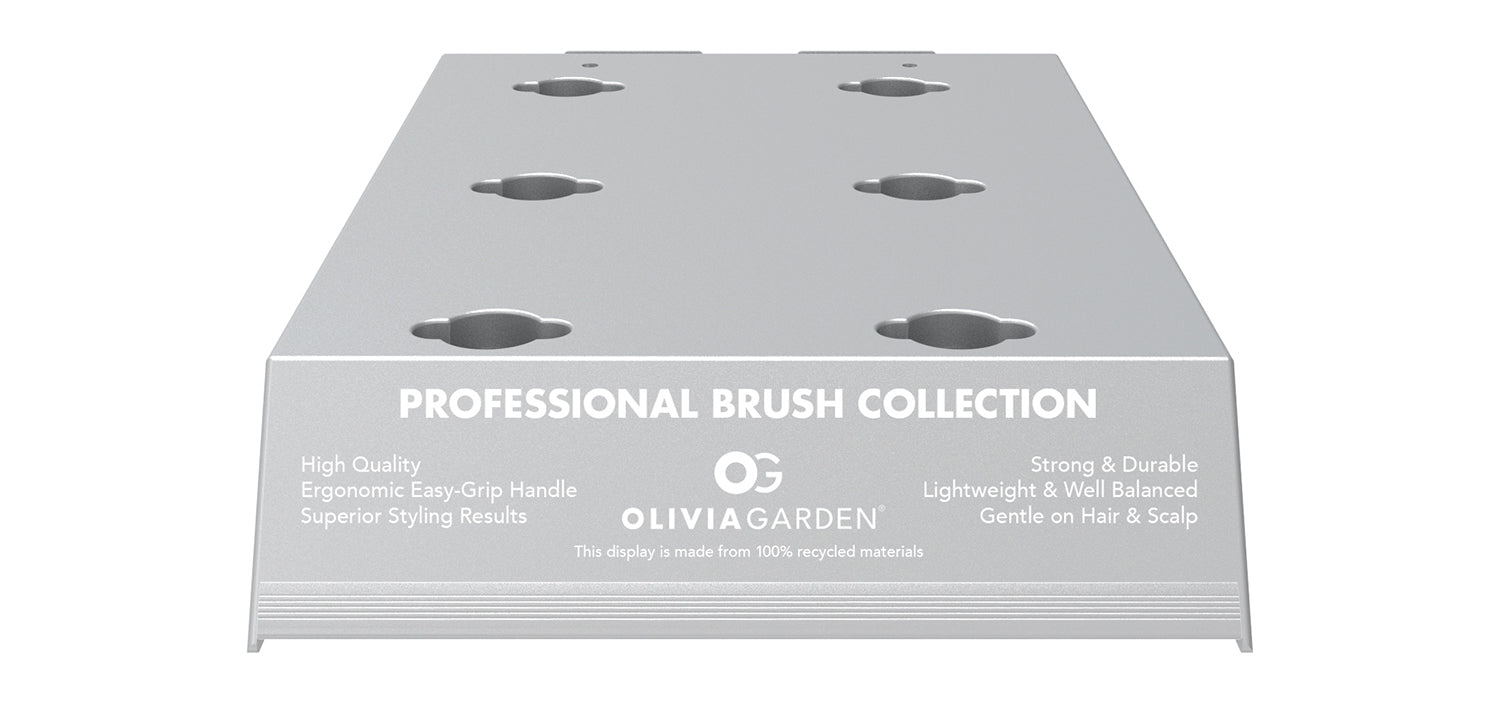 8-pc Silver Display • 4" Wide x 12" Deep • FREE with purchase of 8 Olivia Garden brushes • Add to cart with your brushes