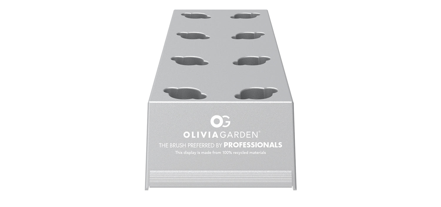 8-pc Silver Display • 4" Wide x 12" Deep • FREE with purchase of 8 Olivia Garden brushes • Add to cart with your brushes