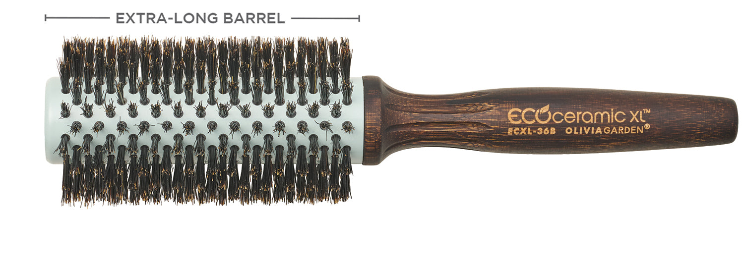 Extra-Long Ceramic Boar Bristle Round Brush - Olivia Garden