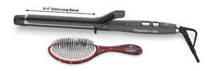 1" EXTRA LONG Titanium+ion Curling iron with FREE brush