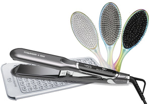 1.5" Titanium + ion Flat Iron with 3 FREE OG brushes