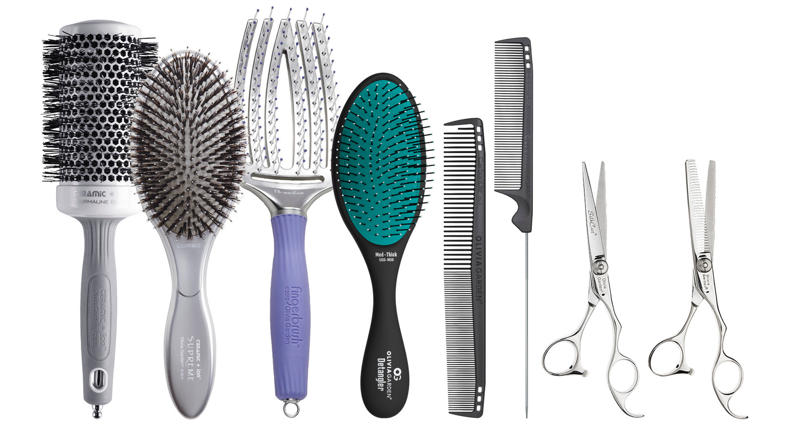 Student Kit #2 includes: 4 Brushes, 2 Combs, Shear & Thinner