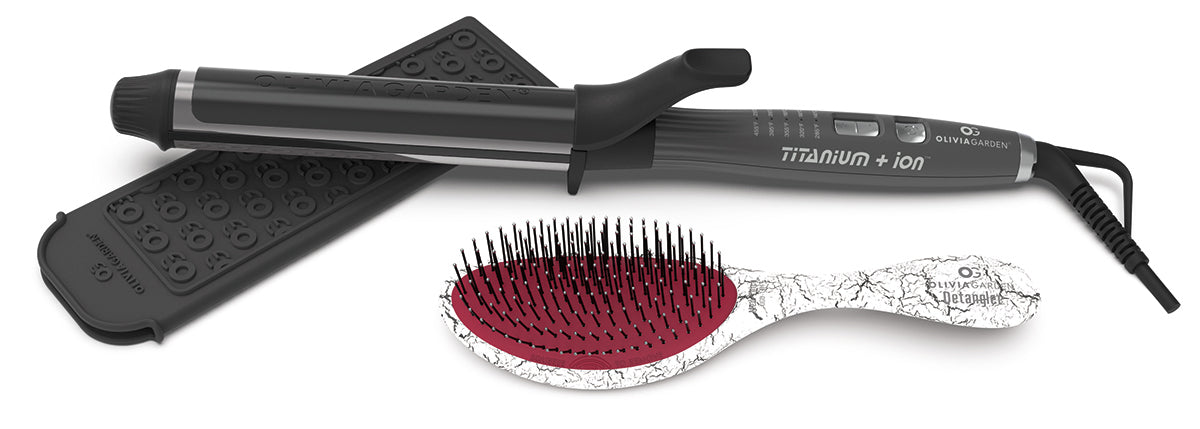 Titanium + ion Curling Iron with FREE GIFT - Olivia Garden
